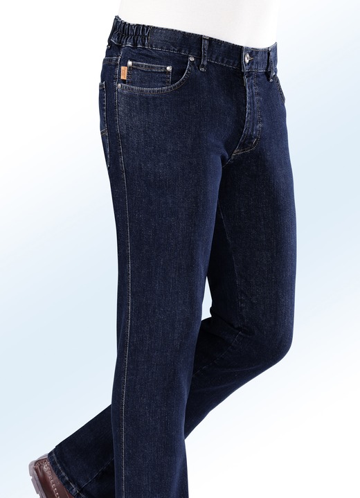 Jeans - «Francesco Botti»-Jeans mit Dehnbundeinsätzen in 3 Farben, in Größe 024 bis 110, in Farbe DUNKELJEANS Ansicht 1