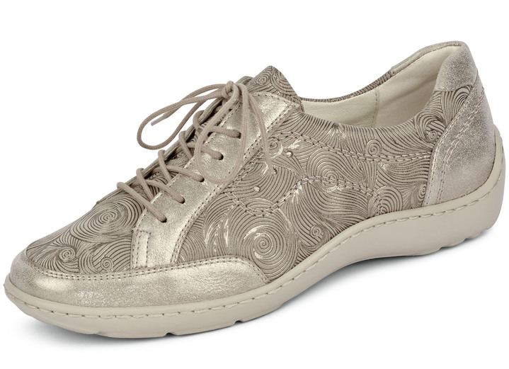 Schuhe - Waldläufer Schnürschuh aus Rind-Metallicleder, in Größe 4 bis 8 1/2, in Farbe TAUPE Ansicht 1