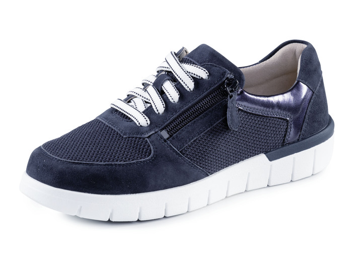 Schuhe - ELENA EDEN Sneaker aus Veloursleder und luftigem Textilmaterial, in Größe 036 bis 042, in Farbe MARINE Ansicht 1
