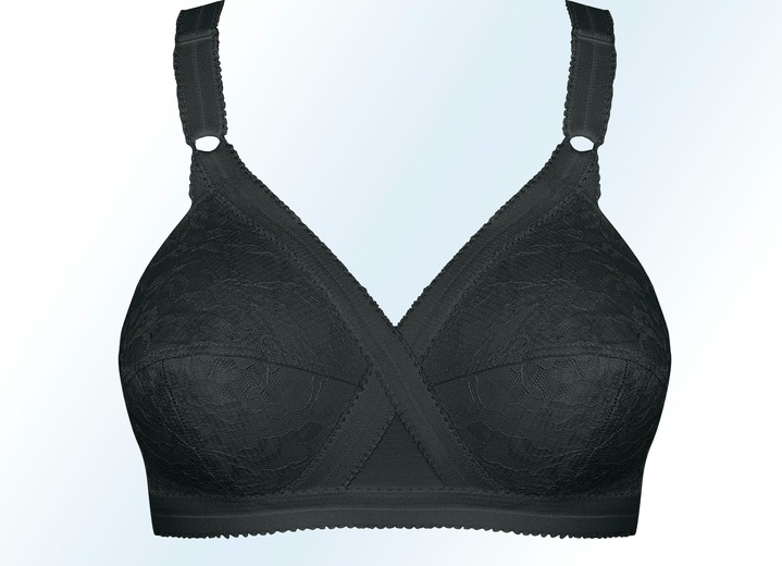 BH ohne Formbügel - Playtex BH in Zauberkreuz-Schnittform, in Größe 075 bis 100, in Cup C, in Farbe SCHWARZ, in Ausführung Einzeln Ansicht 1