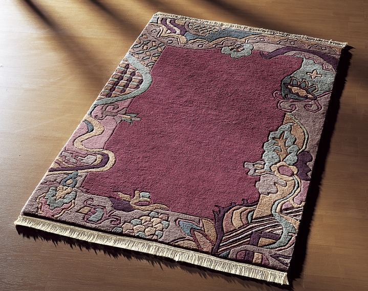 Teppiche - Brücken und Teppiche im Nepal-Stil, in Größe 011 (Brücke, ca.  60x 90 cm) bis 309 (Rundteppich, ca. Ø 200 cm), in Farbe AUBERGINE Ansicht 1