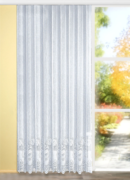 Klassisch - Langvorhang, auch für die Balkontür geeignet, in Größe 217 (H220xB300 cm) bis 301 (H245xB750 cm), in Farbe WEISS Ansicht 1