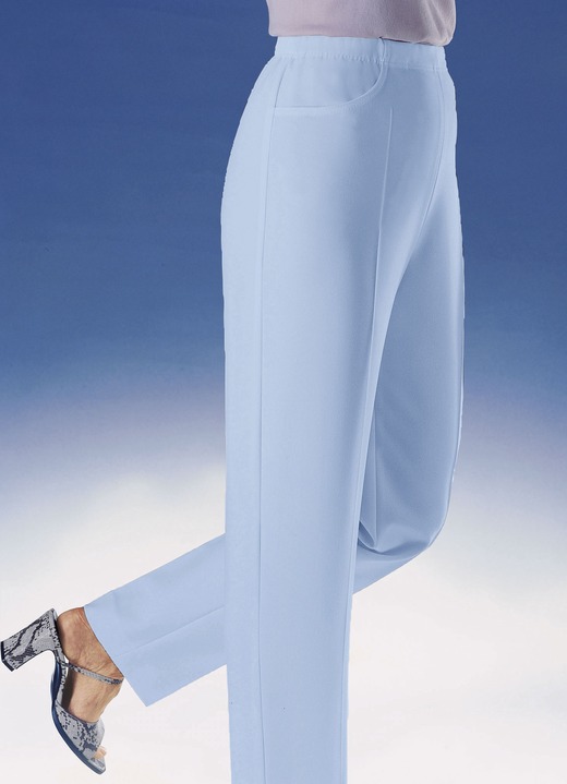 Hosen in Schlupfform - Hose mit praktischen Seitentaschen in 9 Farben, in Größe 019 bis 054, in Farbe BLEU Ansicht 1