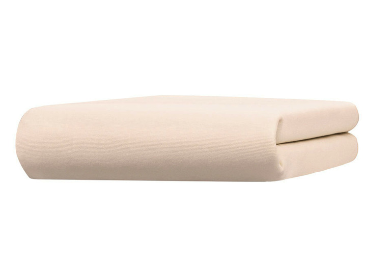 Spannbetttücher - Edel-Jersey-Spannbetttuch mit Elasthan, in Größe 133 (1x 90–120/190–220 cm, Matratzenhöhe 18–35 cm) bis 938 (1x 180–200/200–220 cm, für Topperhöhe 4–10 cm), in Farbe CAMEL, in Ausführung Edel-Jersey-Stretch Deluxe Ansicht 1