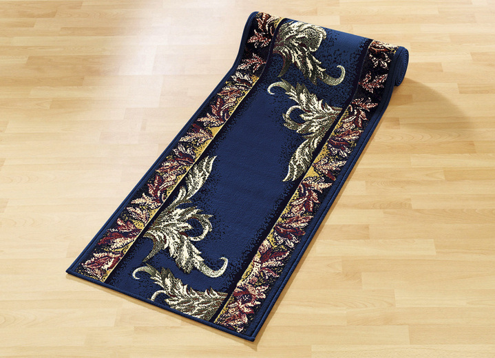 Teppiche - Klassischer Läufer in Wunschlänge, in Größe 101 (Läufer, 60 cm breit) bis 106 (Läufer, 100 cm breit), in Farbe BLAU Ansicht 1