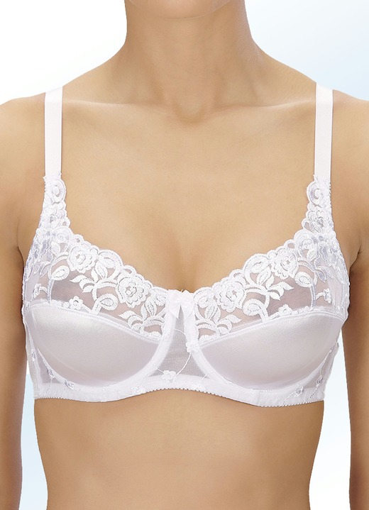 Damen - Naturana Zweierpack Bügel-BH mit Tüllstickerei im Vorderteil, in Größe 075 bis 105, in Cup C, in Farbe 2X WEISS Ansicht 1