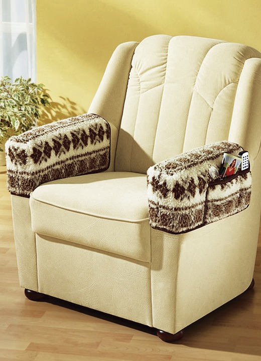 Sessel- & Sofaüberwürfe - Licardo-Wohnaccessoires aus Schafschurwolle, in Farbe GEMUSTERT, in Ausführung Armlehnenschoner, 2er-Set Ansicht 1
