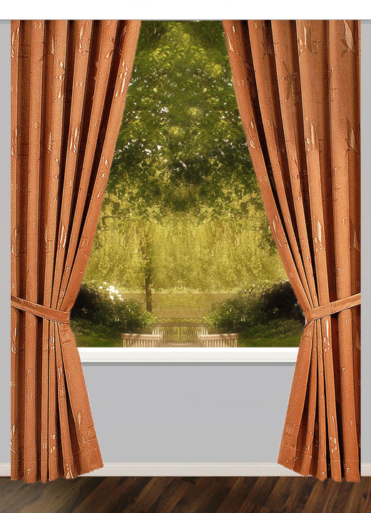Klassisch - Tag/Nachtvorhang-Garnitur in verschiedenen Farben, in Größe 363 (H150xB130 cm) bis 899 (2er-Pack Raffhalter, 80 cm), in Farbe BRAUN Ansicht 1