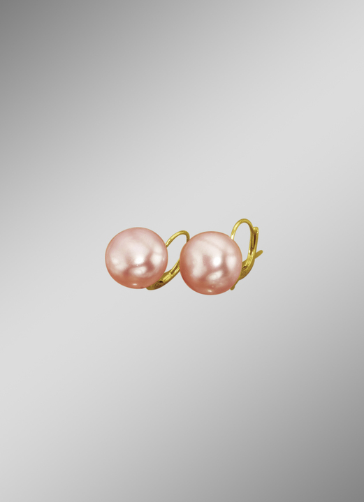 Ohrschmuck - Ohrringe mit Süßwasser-Zuchtperlen, in Farbe ROSÉ Ansicht 1