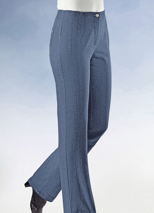 Hosen mit Knopf- und Reissverschluss - Jeans mit figurgünstiger Teilungsnaht , in Größe 019 bis 096, in Farbe JEANSBLAU Ansicht 1