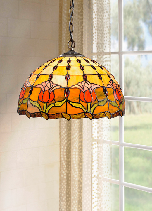 Lampen - Tiffany-Pendellampe, 1-flammig, in Farbe BUNT