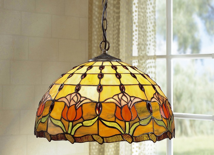 Lampen - Tiffany-Pendellampe, 1-flammig, in Farbe BUNT