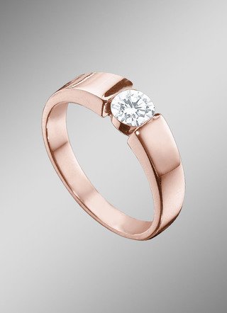 Edler Damenring in Roségold mit Brillant