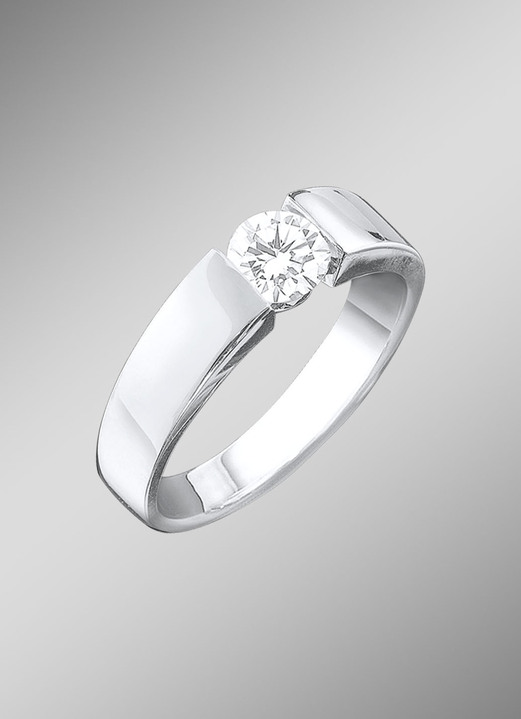 Ringe - Exquisiter Damenring in Weissgold mit Brillant, in Größe 160 bis 220, in Farbe  Ansicht 1