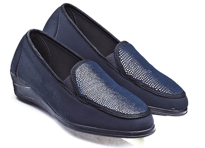 Schuhe - Mokassin in eleganter Krokooptik, in Größe 036 bis 042, in Farbe MARINE Ansicht 1