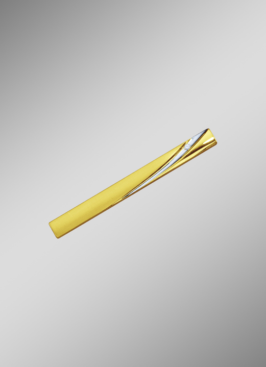 Accessoires - Krawattenhalter mit Weissgoldrille, in Farbe