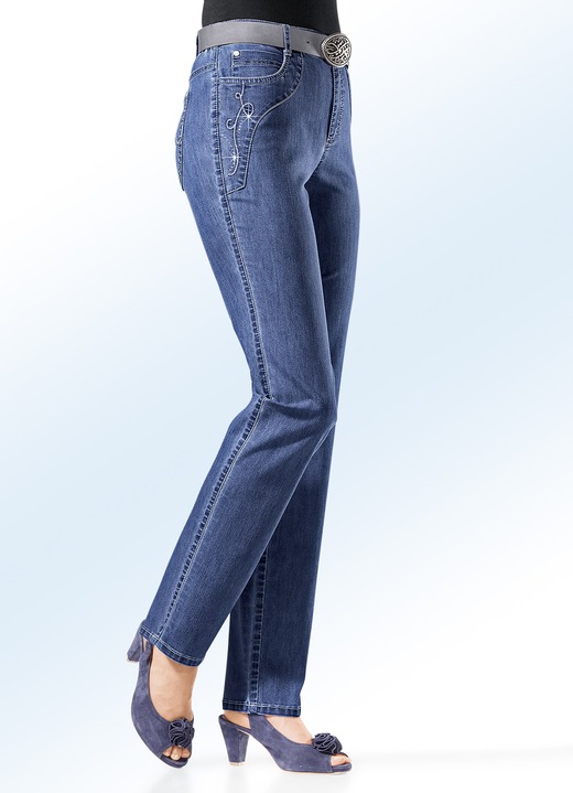 Jeans - Jeans mit weiterem Bundumfang, in Größe 018 bis 092, in Farbe JEANSBLAU Ansicht 1