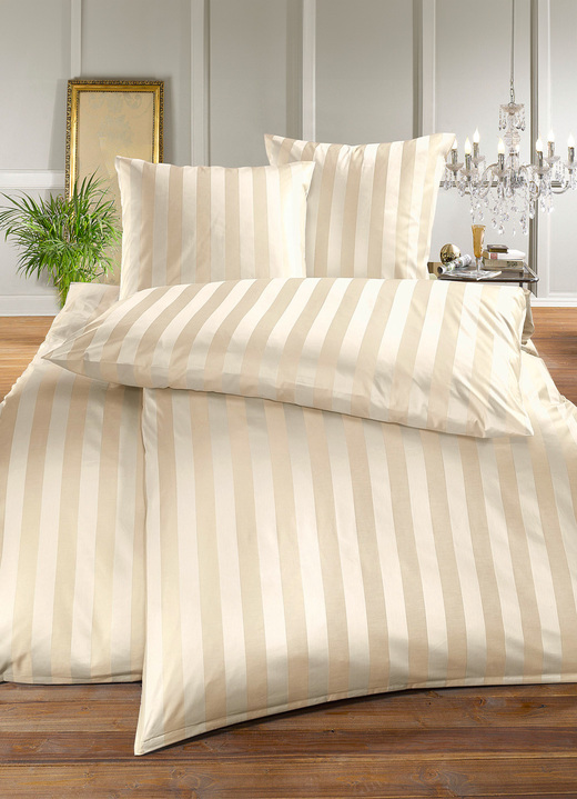 Bettwäschegarnituren - «BAUER» Bettwäsche in verschiedenen Farben, in Größe 120 (Kissenbezug, 80/ 80 cm) bis 217 (Deckenbezug, 160/210 cm), in Farbe BEIGE Ansicht 1