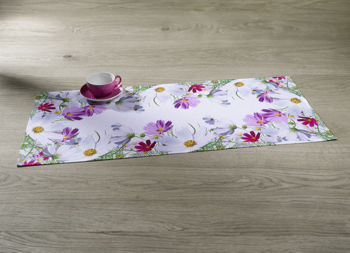 Heimtextilien - Tisch- und Raumdekoration «Blüten-Motive», in Größe 130 (Deckchen, 35/ 50 cm) bis 404 (Kissenhülle, 40/ 40 cm), in Farbe WEISS/BUNT Ansicht 1