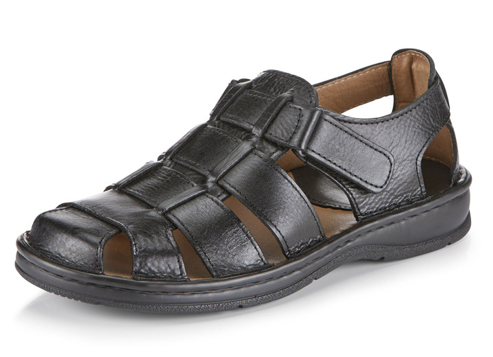 Herren - Gemini, klassische Herren-Sandalen, mit Klettverschluss, in Größe 039 bis 046, in Farbe SCHWARZ Ansicht 1