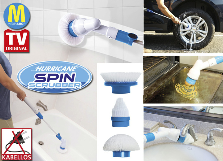 Reinigungsgeräte - Hurricane Spin Scrubber Akku-Reinigungsbürste, in Farbe WEISS/BLAU, in Ausführung Akku-Reinigungsbürste Ansicht 1