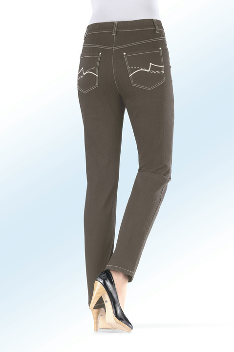 Hosen mit Knopf- und Reissverschluss - Power-Stretch-Jeans, in Größe 017 bis 092, in Farbe TAUPE