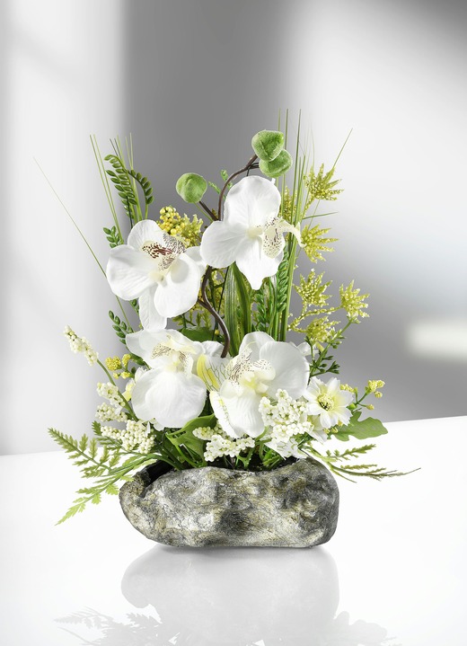 Geschenkideen - Herrliches Orchideengesteck für Ihr Zuhause, in Farbe WEISS