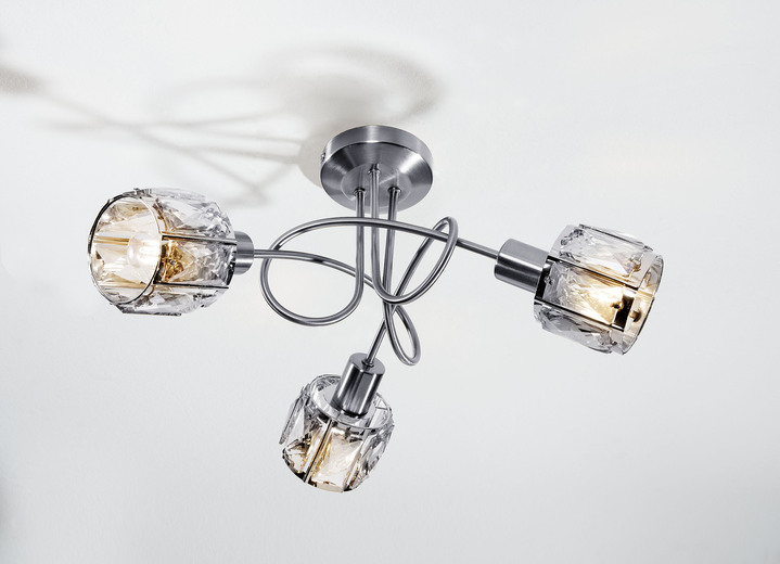 Lampen - LED-Deckenlampe in verschiedenen Ausführungen, in Farbe EDELSTAHL, in Ausführung LED-Deckenleuchte, 3-flammig Ansicht 1