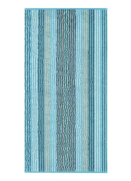 - Frottier-Serie «Streifen» in verschiedenen Farben, in Größe 200 (1 Handtuch, 50/100 cm) bis 204 (1 Duschtuch, 70/140 cm), in Farbe TÜRKIS Ansicht 1