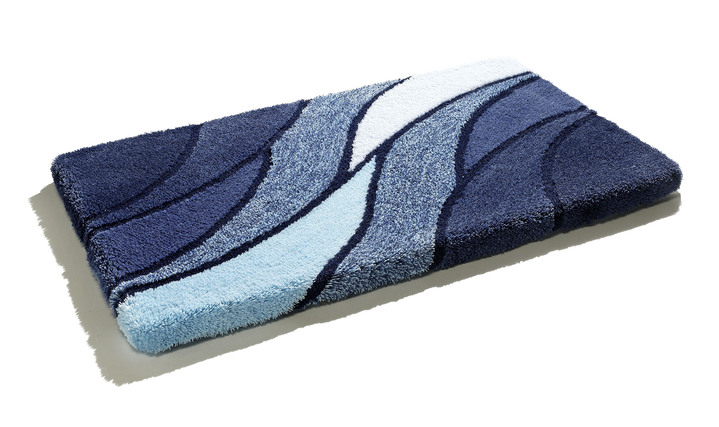 Badgarnituren - «Kleine Wolke» Badgarnitur in verschiedenen Farben, in Größe 100 (Vorleger halbrund, 50/ 80 cm) bis 112 (WC-Deckelbezug, 47/ 50 cm), in Farbe BLAU Ansicht 1