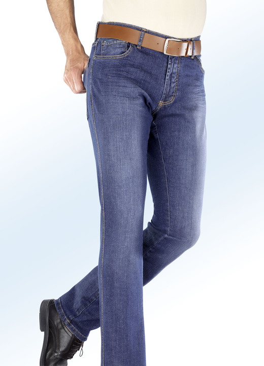 Jeans - Jeans von «Francesco Botti» mit Dehnbund in 3 Farben, in Größe 024 bis 064, in Farbe JEANSBLAU Ansicht 1