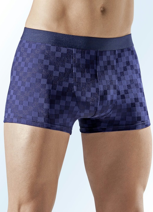 Herrenunterwäsche - Zweierpack Pants mit Karostruktur, in Größe 3XL (9) bis XXL (8), in Farbe MARINE