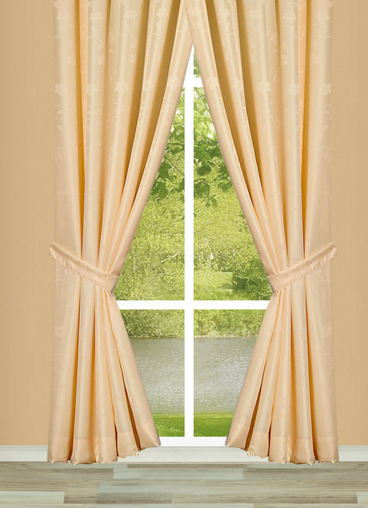 - Exquisite Tag/Nachtvorhang-Garnitur, verschiedene Farben, in Größe 364 (H150xB132 cm) bis 899 (2er-Pack Raffhalter, ca. 60 cm), in Farbe NATUR Ansicht 1