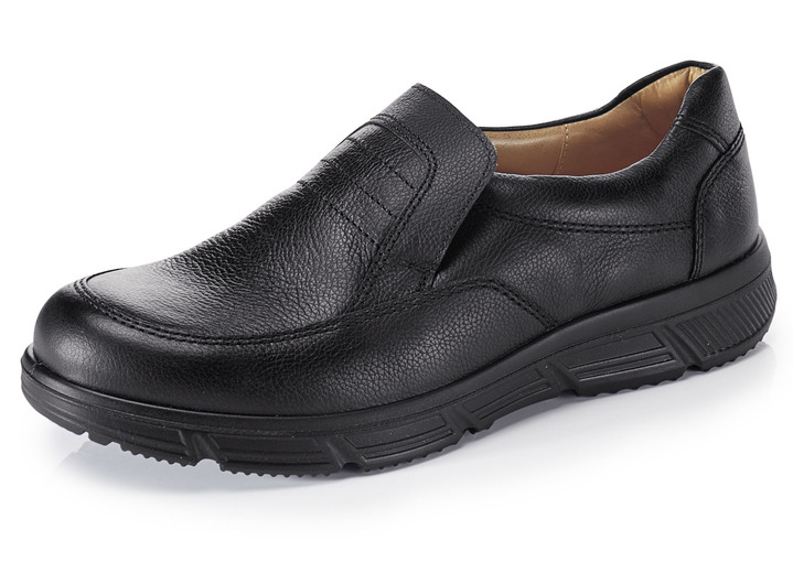 Slipper & Schnürschuhe - GINO GALANTE, bequeme Herren-Slipper, Weite K, mit herausnehmbarem Fussbett, in Größe 039 bis 046, in Farbe SCHWARZ Ansicht 1