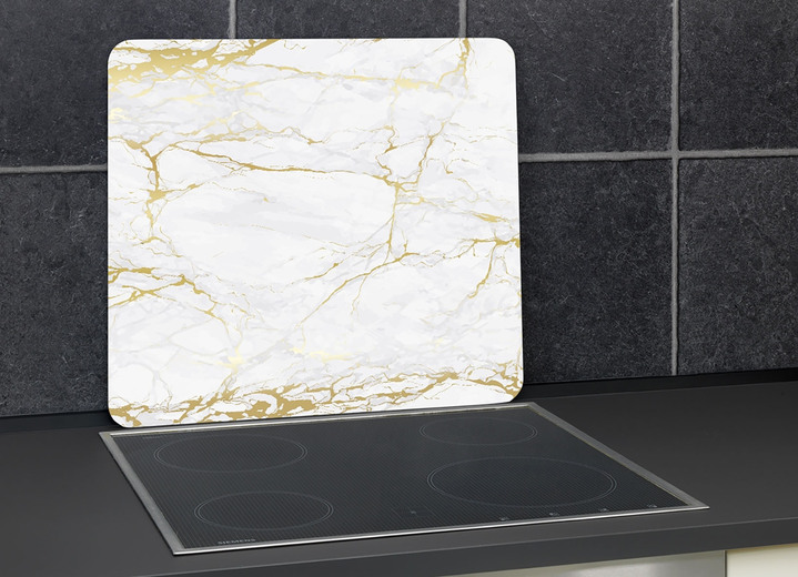 Haushaltshelfer - Herdabdeckplatten/Wandblende, Motiv Marmor gold, in Farbe MARMOR GOLD, in Ausführung Wandblende Ansicht 1