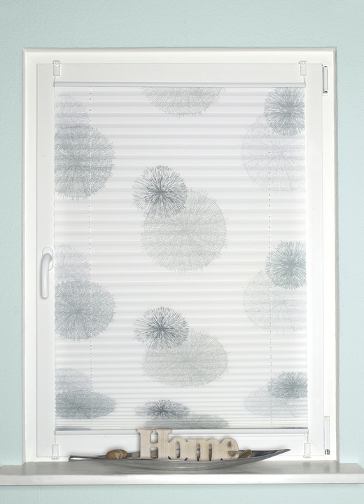 Vorhänge - Plissee-Rollos ohne Bohren und Schrauben, in Größe 826 (H130xB40 cm) bis 850 (H210xB 70 cm), in Farbe GRAU-STEINGRAU Ansicht 1