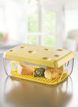 Käsebox mit Gitterboden für längere Frische