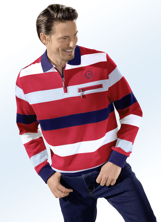 - Poloshirt, in Größe 046 bis 062, in Farbe ROT-WEISS