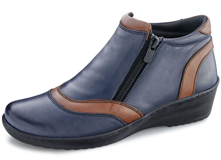 Stiefel & Stiefeletten - Gemini, bequeme Damen-Boots, Weite H, mit herausnehmbarem Fussbett, in Größe 036 bis 042, in Farbe MARINE-BRAUN Ansicht 1
