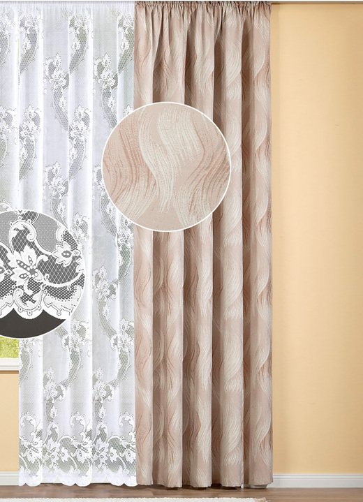 Klassisch - Dekoschal in aufwendiger Jacquard-Webtechnik, in Farbe BEIGE