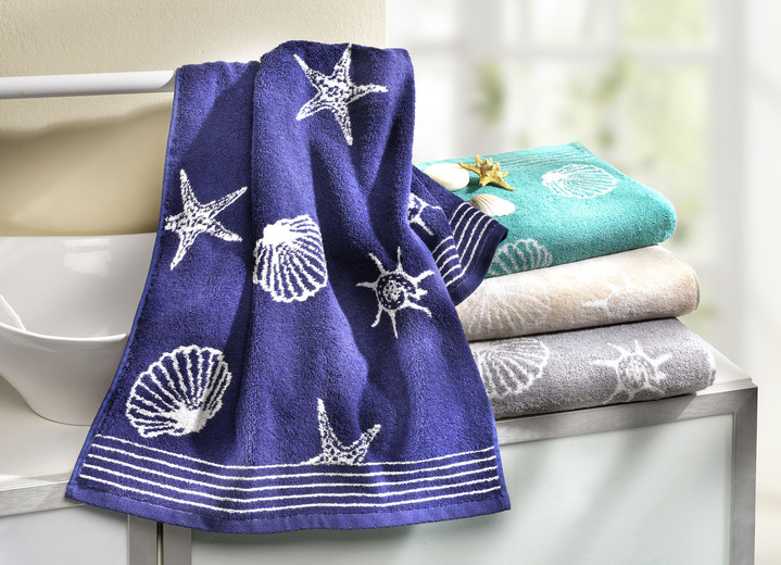 Handtücher - Frottier-Serie aus 100% Baumwolle, in Größe 200 (Handtuch, 50x100 cm) bis 204 (Duschtuch, 70x140 cm), in Farbe MARINE
