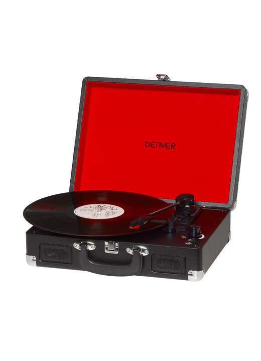 Nostalgiegeräte - Denver VPL-120 Koffer-Plattenspieler mit Digitalisierungsfunktion, in Farbe SCHWARZ Ansicht 1