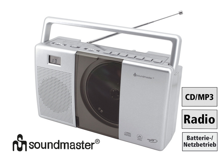 Musikanlagen - Soundmaster CD-Kofferradio RCD1185, in Farbe SILBER Ansicht 1