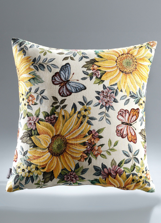 Heimtextilien - Tisch- und Raumdekoration mit Sonnenblumen-Dessin, in Größe 110 (Läufer, 40/100 cm) bis 405 (Kissenbezug, 50/ 50 cm), in Farbe BUNT Ansicht 1