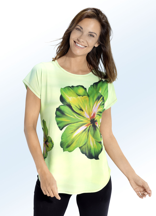 - Shirt mit Blüten-Dessin, in Größe 040 bis 046, in Farbe PISTAZIE