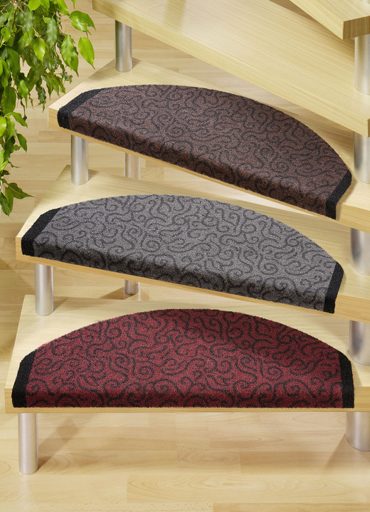 Teppiche - Robuste Stufenmatten mit bedrucktem Rand, in Größe 151 (Stufenmatten, 2er-Pack) bis 325 (Stufenmatten, 15er-Pack), in Farbe ROT