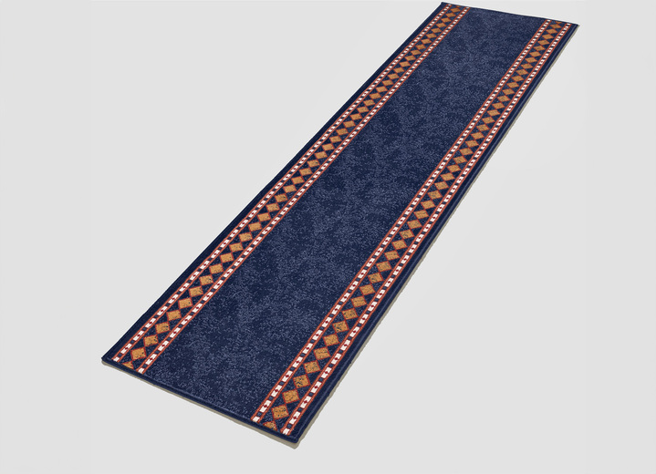 Teppiche - Raffinierte Läufer nach Wunschmass, in Größe 101 (Läufer, Breite: 60 cm) bis 106 (Läufer, Breite: 100 cm), in Farbe BLAU Ansicht 1