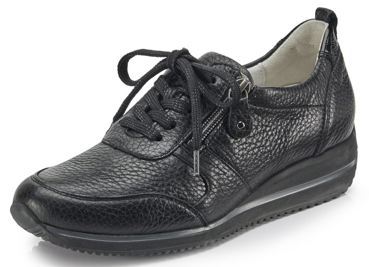 Slipper & Schnürschuhe - Waldläufer, leichte Damen-Sneaker, Weite H, mit herausnehmbarem Fussbett, in Größe 3 1/2 bis 8, in Farbe SCHWARZ Ansicht 1