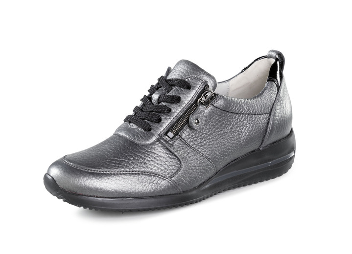 Slipper & Schnürschuhe - Waldläufer, leichte Damen-Sneaker, Weite H, mit herausnehmbarem Fussbett, in Größe 3 1/2 bis 8, in Farbe ALTSILBER Ansicht 1