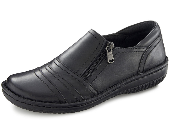 Slipper & Schnürschuhe - ELENA EDEN, bequeme Damen-Slipper, Weite G, mit herausnehmbarem Fussbett, in Größe 036 bis 042, in Farbe SCHWARZ Ansicht 1